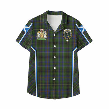 MacInnes (McInnes) Tartan Crest Kid Hawaiian Shirt Scotland Coat of Arm Flag Style