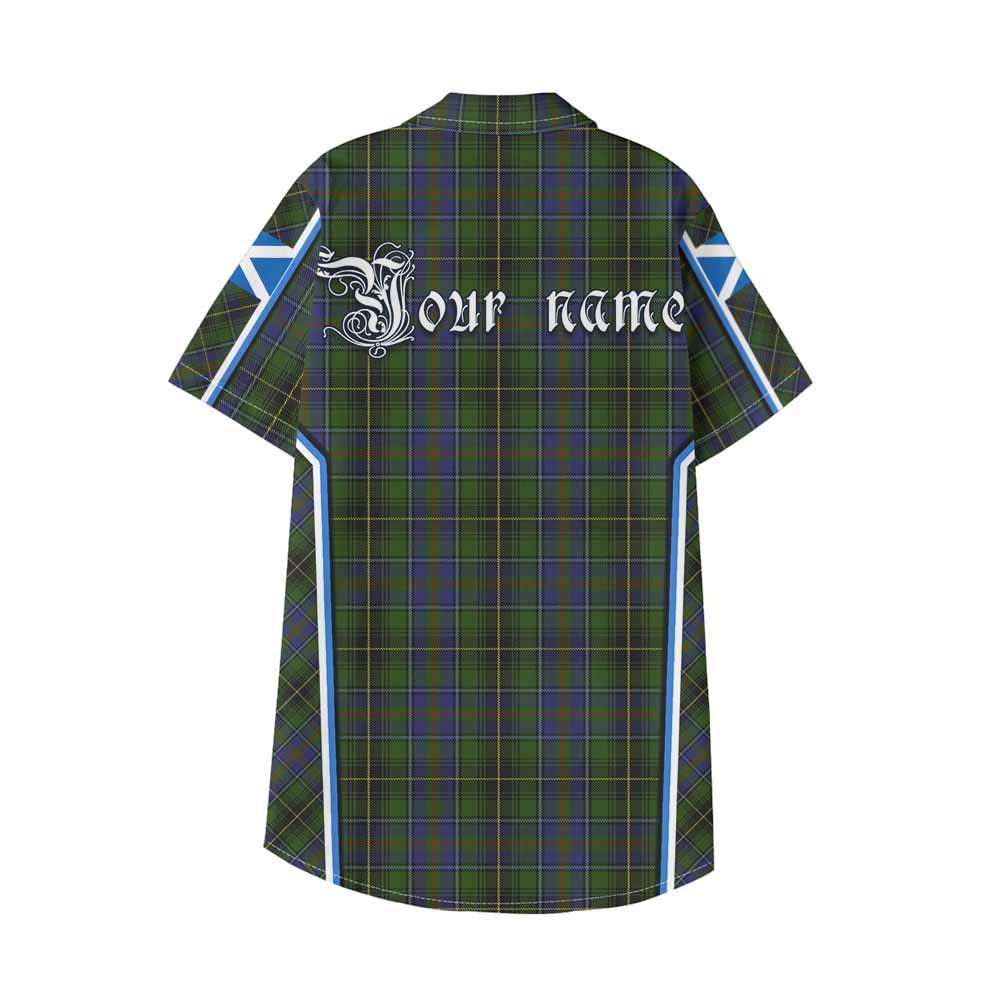 MacInnes (McInnes) Tartan Crest Kid Hawaiian Shirt Scotland Coat of Arm Flag Style - Tartan Vibes Clothing