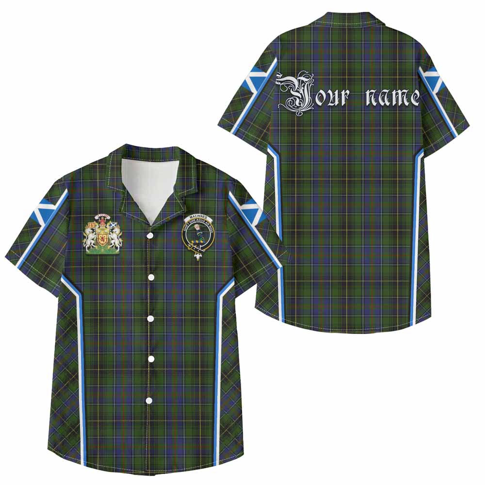 MacInnes (McInnes) Tartan Crest Kid Hawaiian Shirt Scotland Coat of Arm Flag Style - Tartan Vibes Clothing