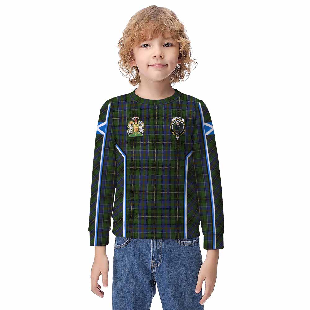 MacInnes (McInnes) Tartan Crest Kid Knitted Sweatshirt Scotland Coat of Arm Flag Style - Tartan Vibes Clothing