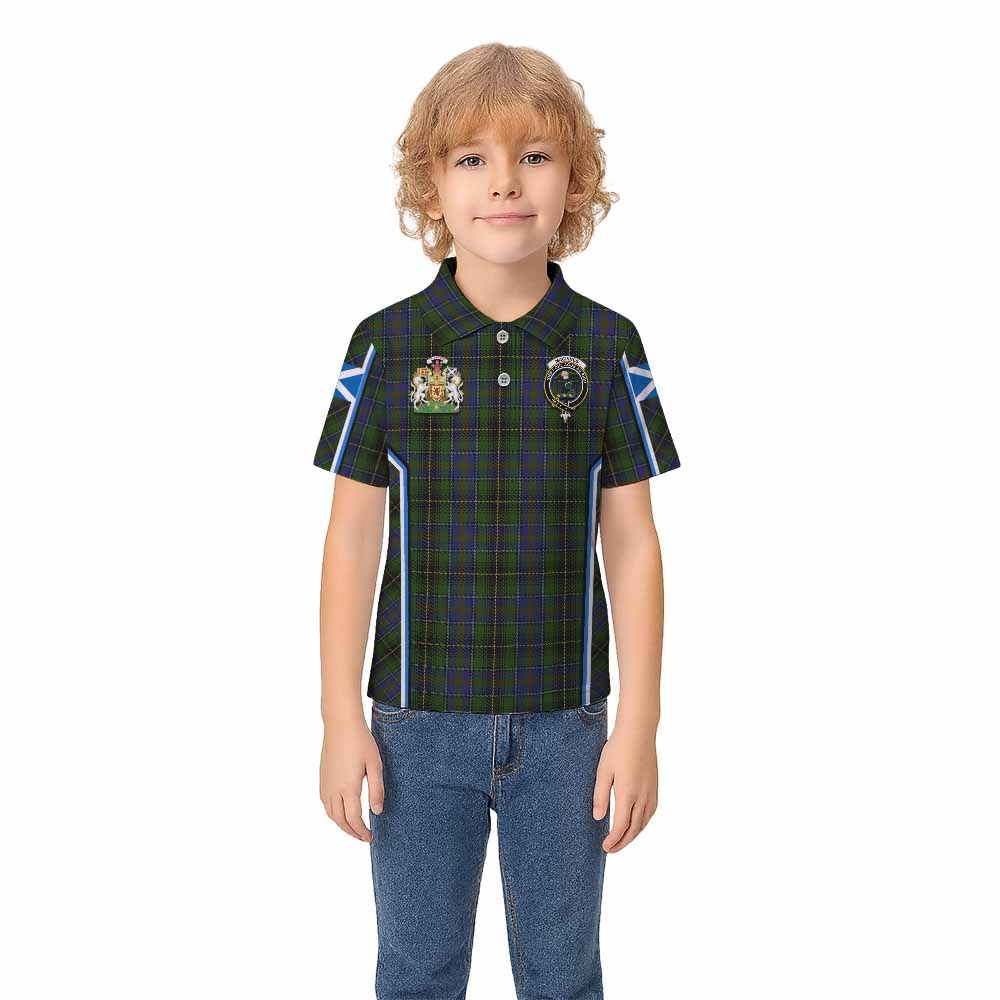 MacInnes (McInnes) Tartan Crest Kid Polo Shirt Scotland Coat of Arm Flag Style - Tartan Vibes Clothing