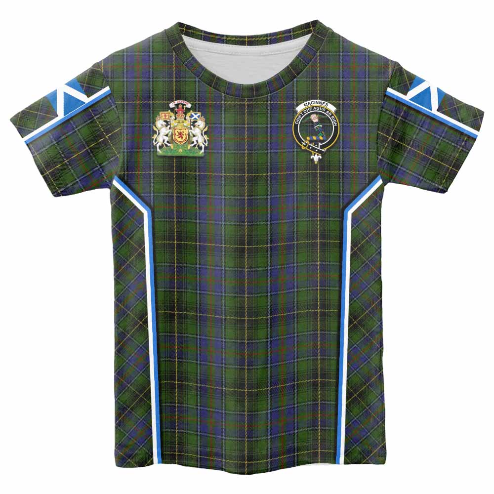 MacInnes (McInnes) Tartan Crest Kid T-shirt Scotland Coat of Arm Flag Style - Tartan Vibes Clothing