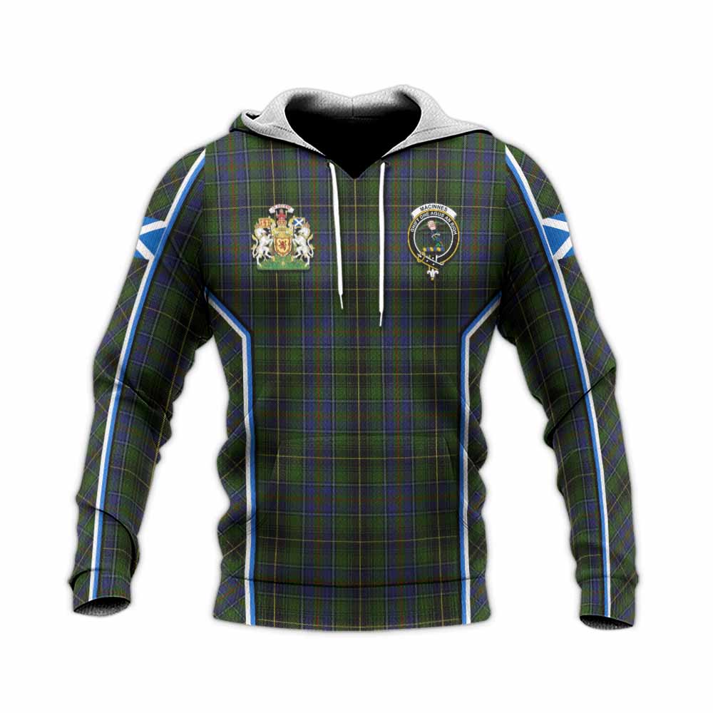 MacInnes (McInnes) Tartan Crest Knitted Hoodie Scotland Coat of Arm Flag Style - Tartan Vibes Clothing