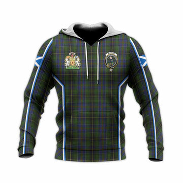 MacInnes (McInnes) Tartan Crest Knitted Hoodie Scotland Coat of Arm Flag Style