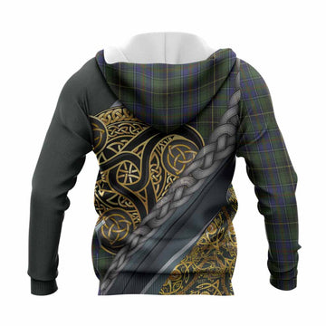 MacInnes (McInnes) Tartan Crest Knitted Hoodie Scottish Triskele Celtic
