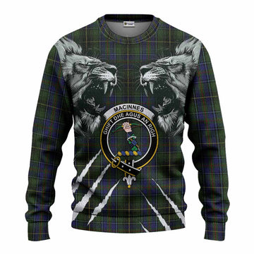 MacInnes (McInnes) Tartan Crest Knitted Sweater Ferocious Lion Style