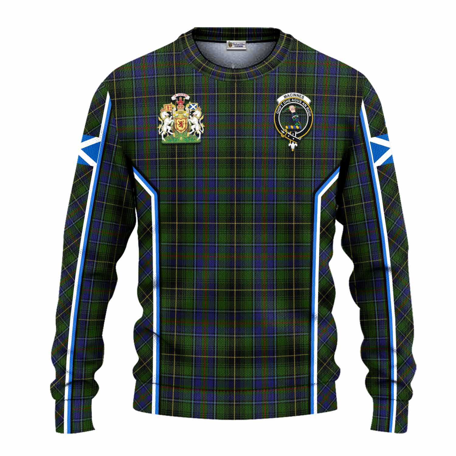 MacInnes (McInnes) Tartan Crest Knitted Sweater Scotland Coat of Arm Flag Style - Tartan Vibes Clothing