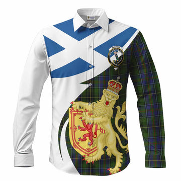MacInnes (McInnes) Tartan Crest Lion Rampant Long Sleeve Button Shirts Classic Scottish Style Men's Shirt S - Tartan Vibes Clothing