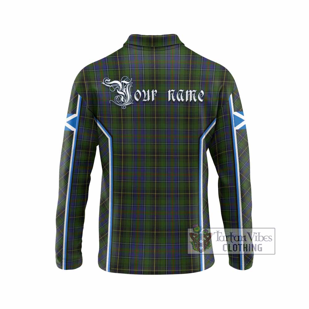 MacInnes (McInnes) Tartan Crest Long Sleeve Polo Shirt Scotland Coat of Arm Flag Style - Tartan Vibes Clothing