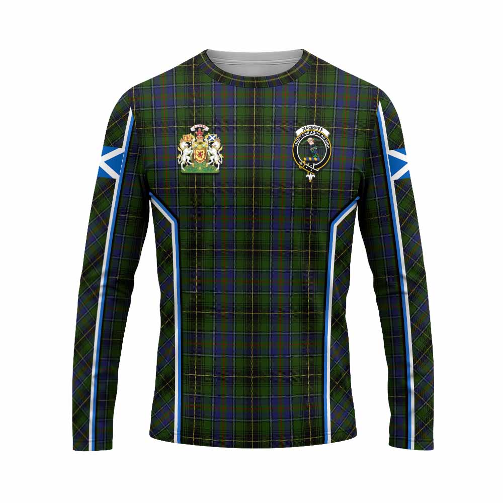 MacInnes (McInnes) Tartan Crest Long Sleeve T-Shirt Scotland Coat of Arm Flag Style - Tartan Vibes Clothing