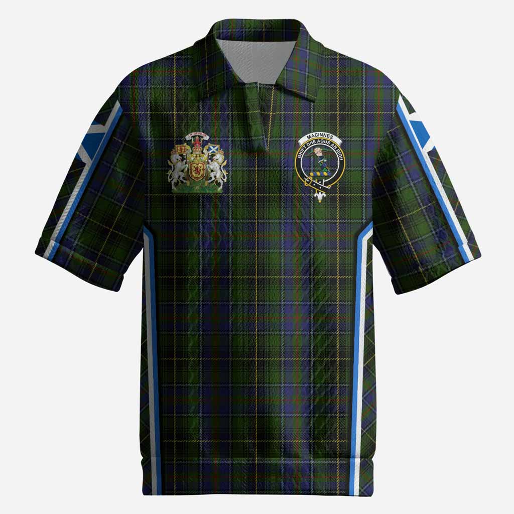 MacInnes (McInnes) Tartan Crest Men’s Polo Sweater Top Scotland Coat of Arm Flag Style