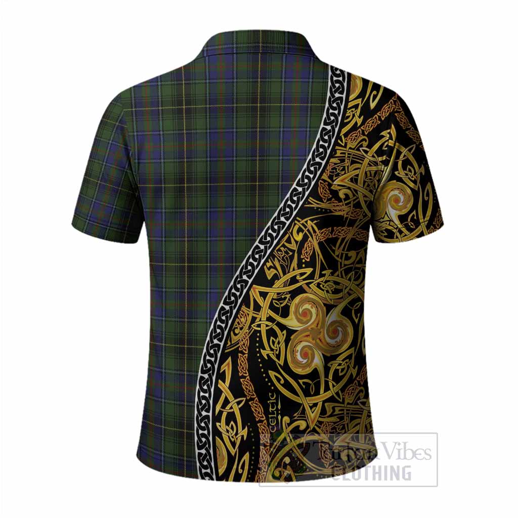 MacInnes (McInnes) Tartan Crest Polo Shirt Celtic Knot and Triple Trickle Spiral Symbols