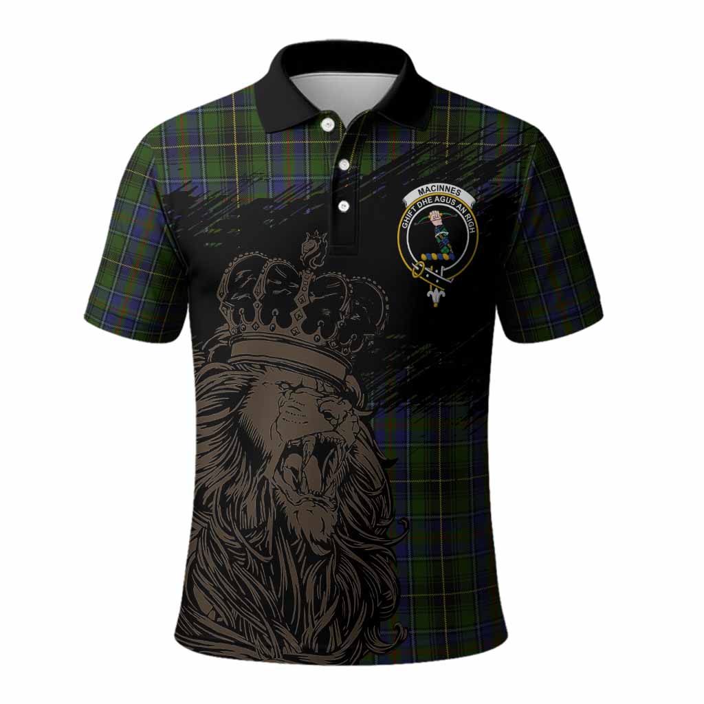 MacInnes (McInnes) Tartan Crest Polo Shirt Crowned Lion Heritage Style