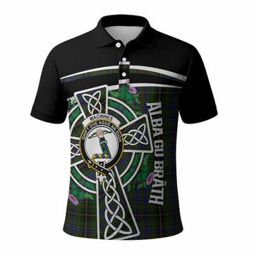 MacInnes (McInnes) Tartan Crest Polo Shirt Scottish Thistle Celtic Cross Alba Gu Brath
