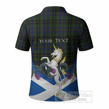 MacInnes (McInnes) Tartan Crest Polo Shirt Scottish Unicorn With Thistle