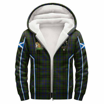 MacInnes (McInnes) Tartan Crest Sherpa Hoodie Scotland Coat of Arm Flag Style