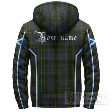 MacInnes (McInnes) Tartan Crest Sherpa Hoodie Scotland Coat of Arm Flag Style