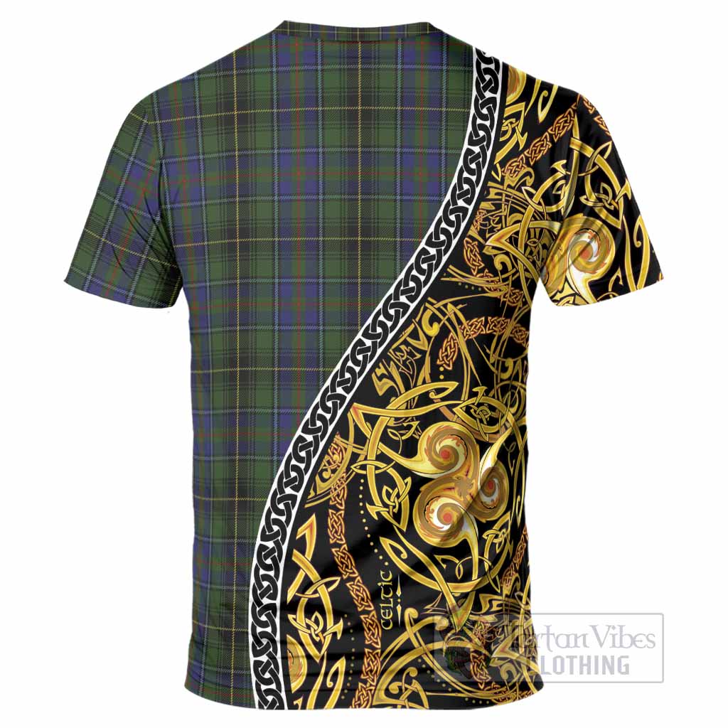 MacInnes (McInnes) Tartan Crest T-Shirt Celtic Knot and Triple Trickle Spiral Symbols