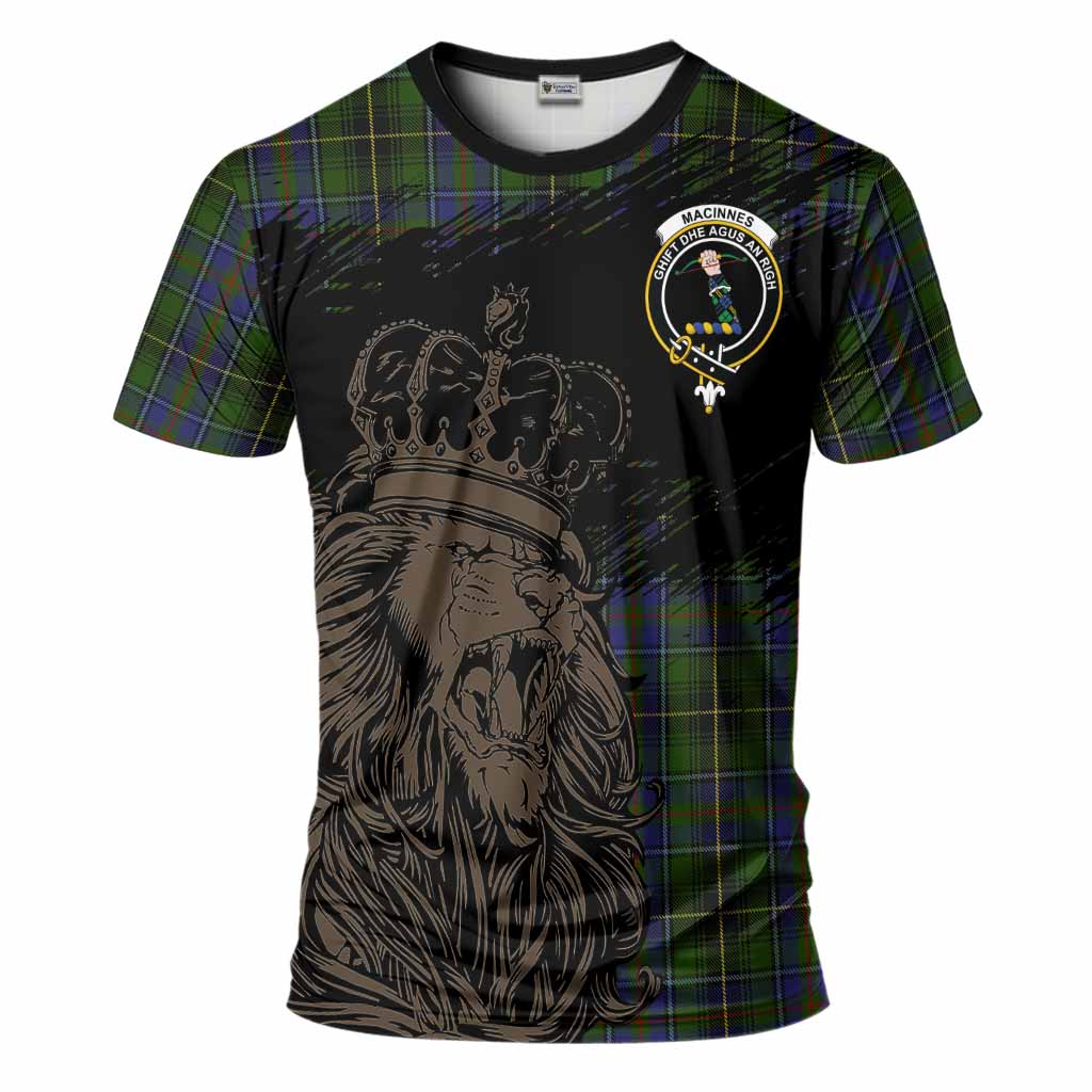 MacInnes (McInnes) Tartan Crest T-Shirt Crowned Lion Heritage Style