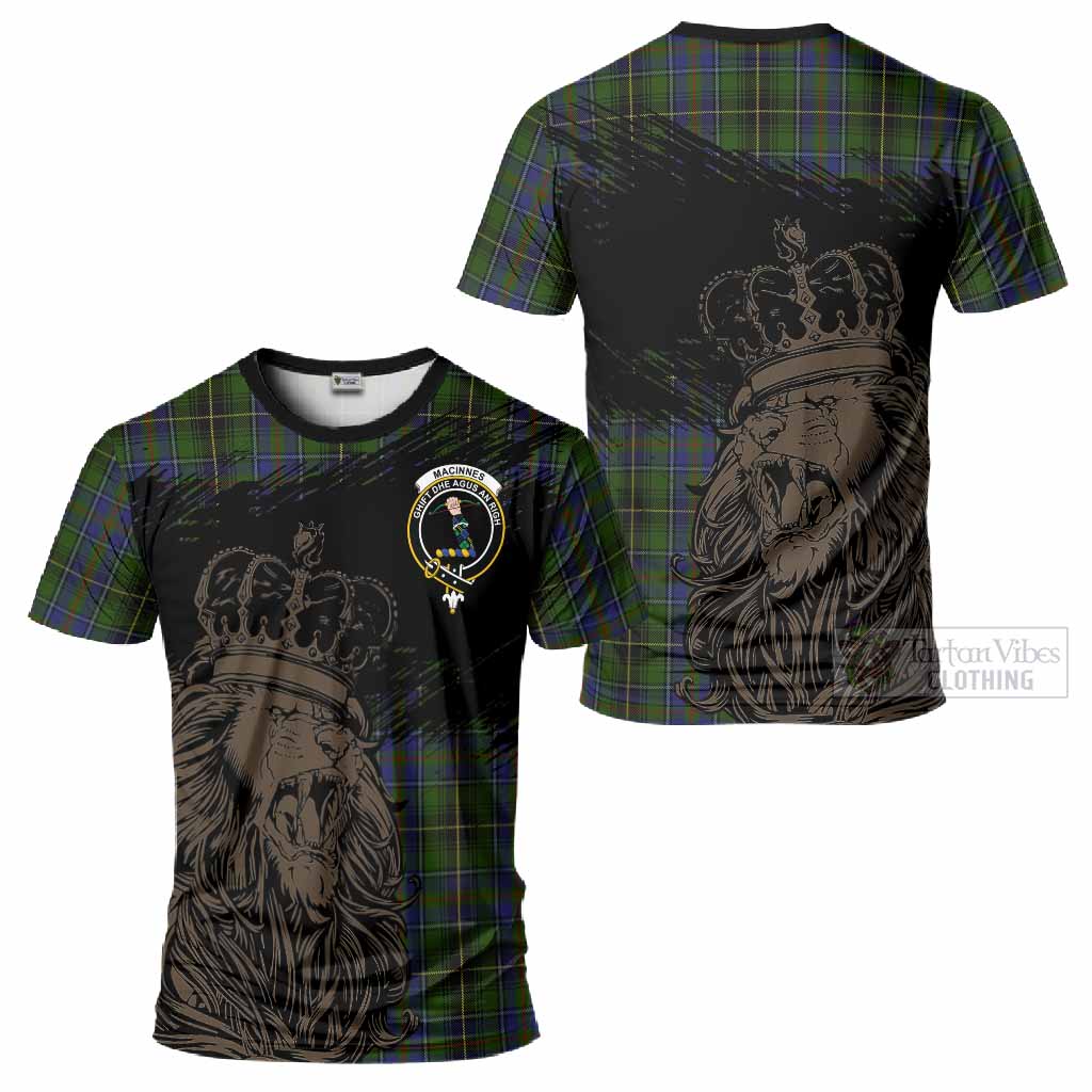 MacInnes (McInnes) Tartan Crest T-Shirt Crowned Lion Heritage Style