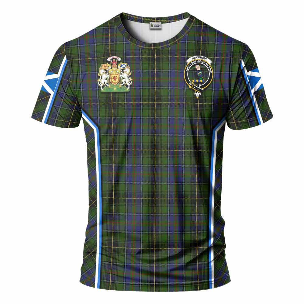 MacInnes (McInnes) Tartan Crest T-shirt Scotland Coat of Arm Flag Style - Tartan Vibes Clothing