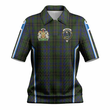 MacInnes (McInnes) Tartan Crest Women’s Polo Sweater Top Scotland Coat of Arm Flag Style