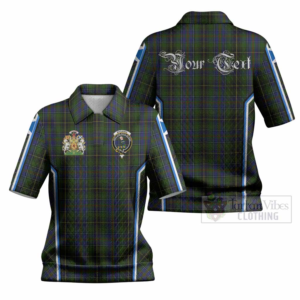 MacInnes (McInnes) Tartan Crest Women’s Polo Sweater Top Scotland Coat of Arm Flag Style