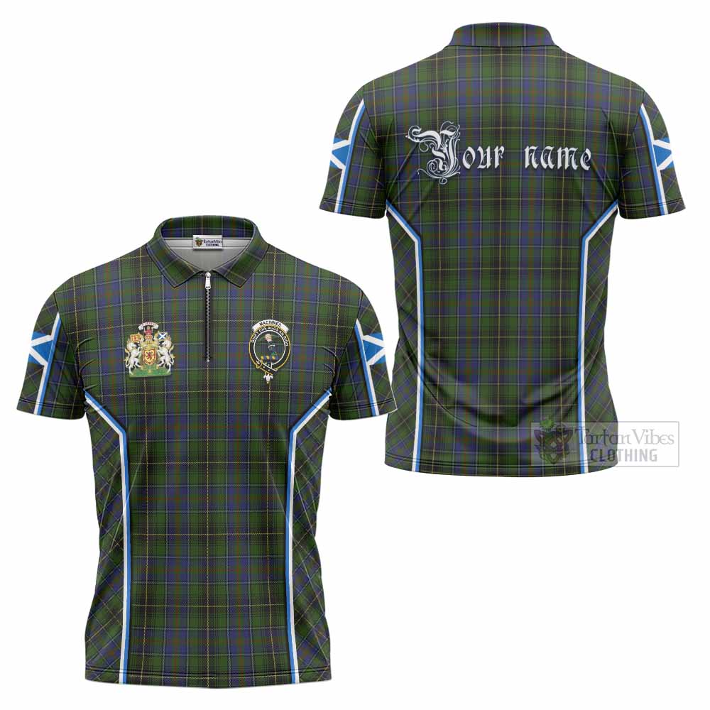 MacInnes (McInnes) Tartan Crest Zipper Polo Shirt Scotland Coat of Arm Flag Style - Tartan Vibes Clothing