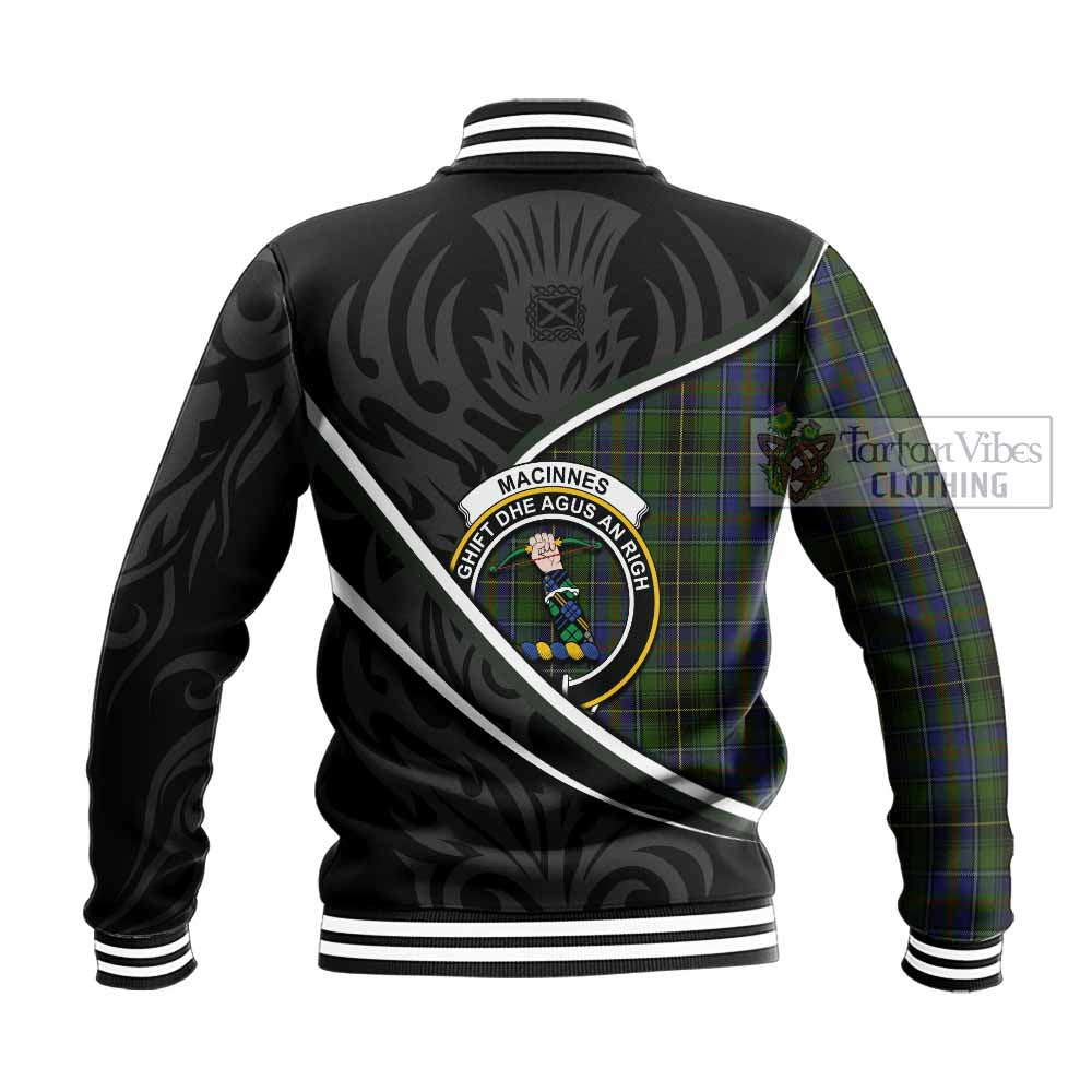 MacInnes (McInnes) Tartan Family Crest Baseball Jacket Celtic Scottish Thistle Floral - Tartan Vibes Clothing