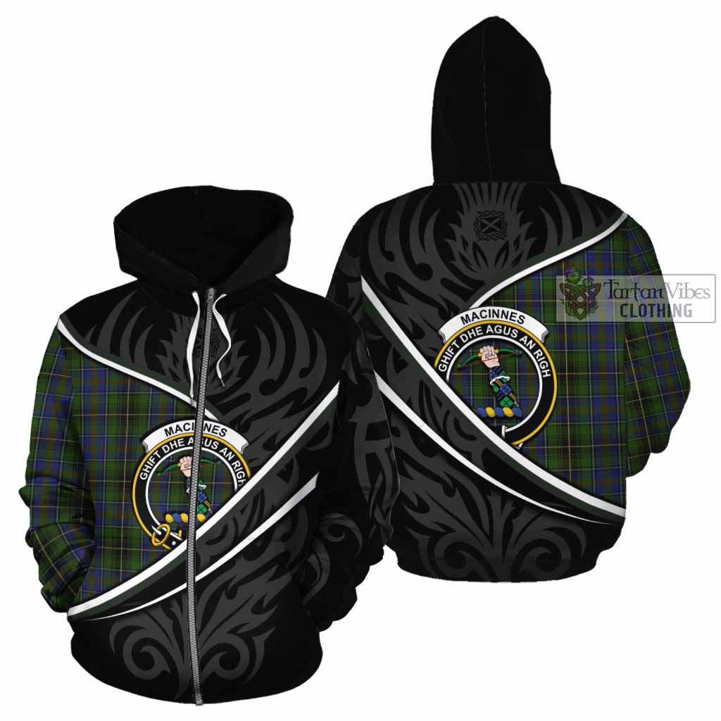 MacInnes (McInnes) Tartan Family Crest Cotton Hoodie Celtic Scottish Thistle Floral - Tartan Vibes Clothing