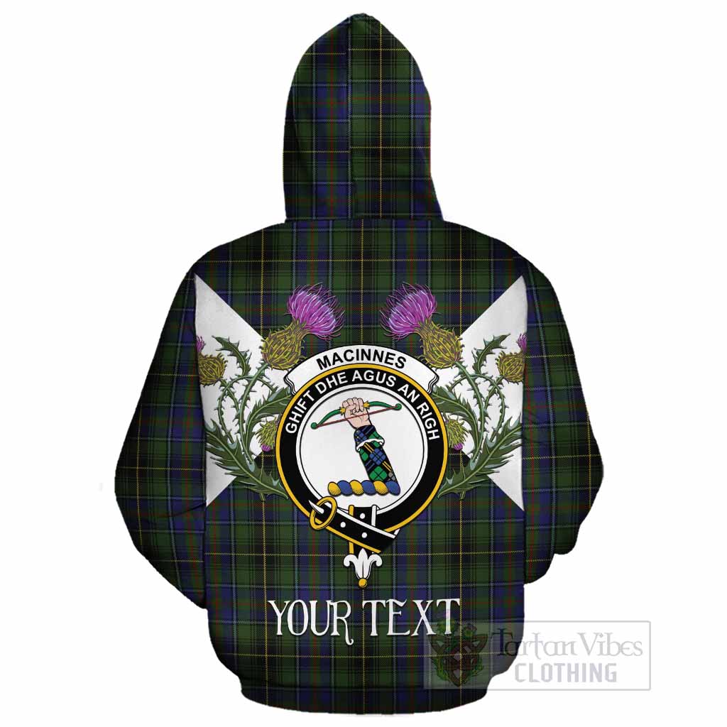MacInnes (McInnes) Tartan Family Crest Cotton Hoodie Scottish Burns Night Thistle Floral