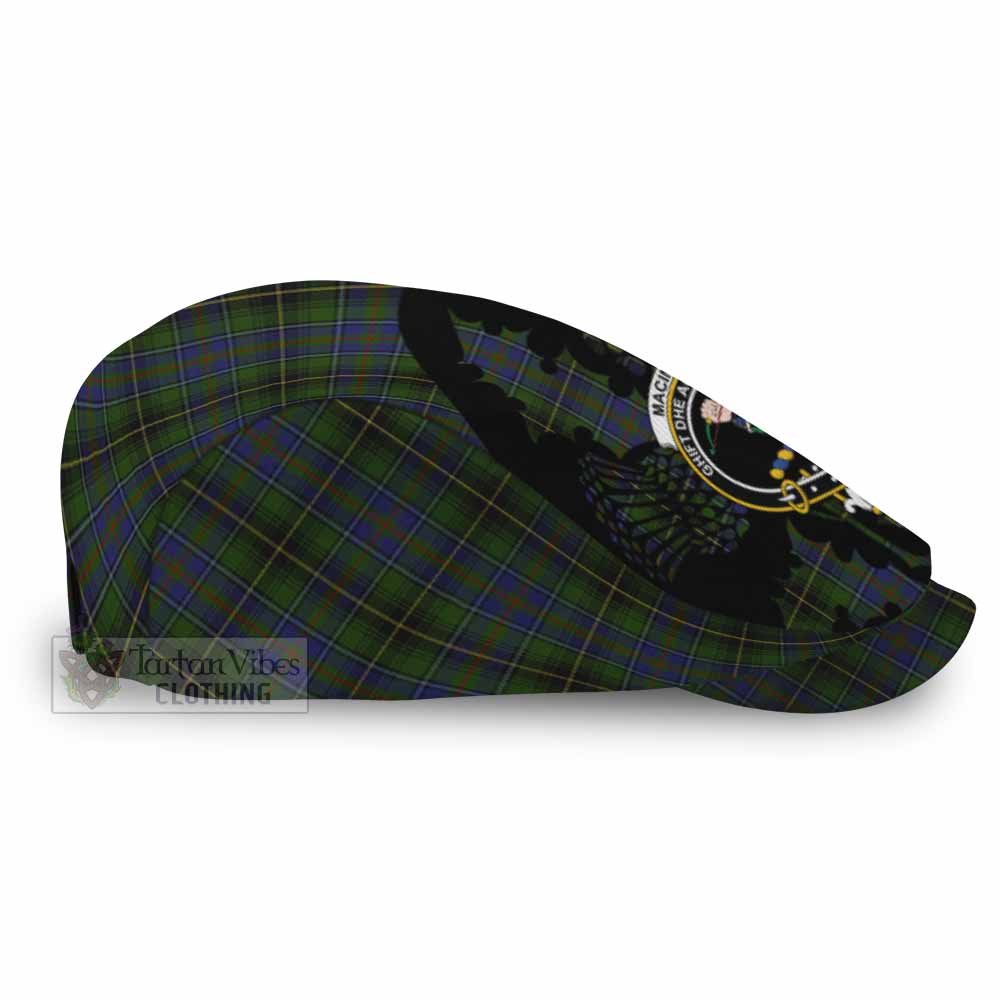 MacInnes (McInnes) Tartan Family Crest Flat Cap, Jeff Cap Scotland Thistle Floral