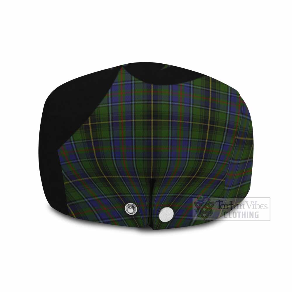 MacInnes (McInnes) Tartan Family Crest Flat Cap, Jeff Cap Scotland Thistle Floral