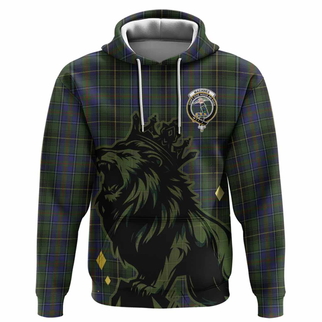 MacInnes (McInnes) Tartan Family Crest Hoodie Crowned Lion Roaring
