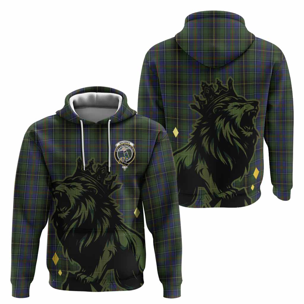 MacInnes (McInnes) Tartan Family Crest Hoodie Crowned Lion Roaring