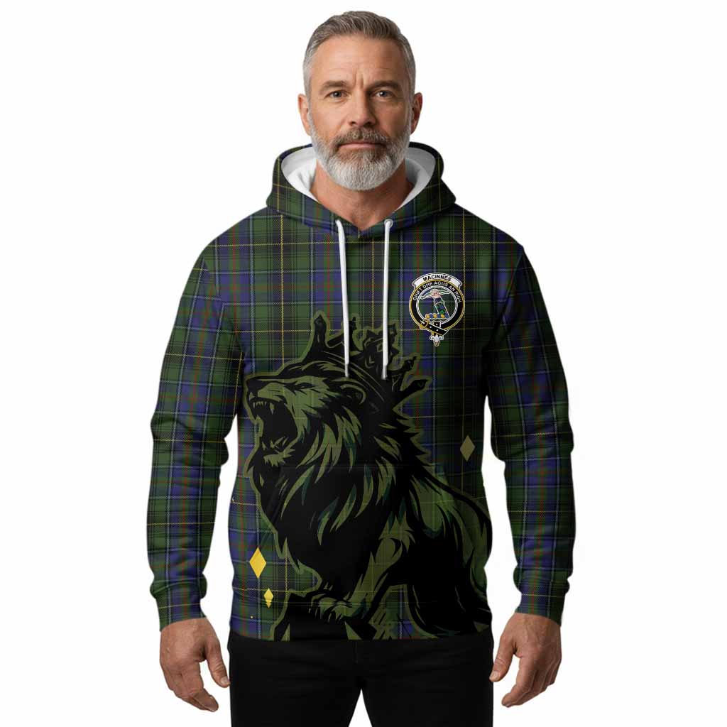 MacInnes (McInnes) Tartan Family Crest Hoodie Crowned Lion Roaring