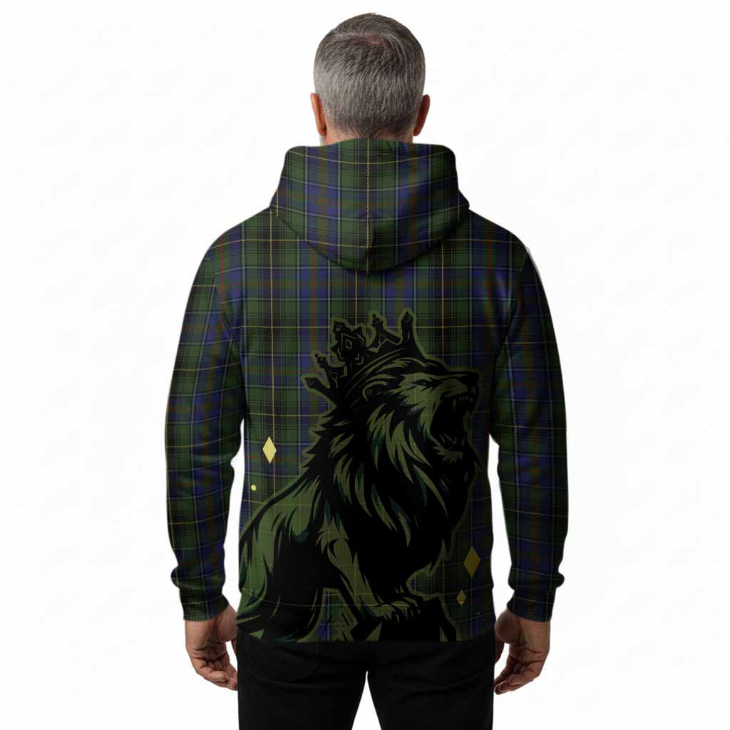 MacInnes (McInnes) Tartan Family Crest Hoodie Crowned Lion Roaring