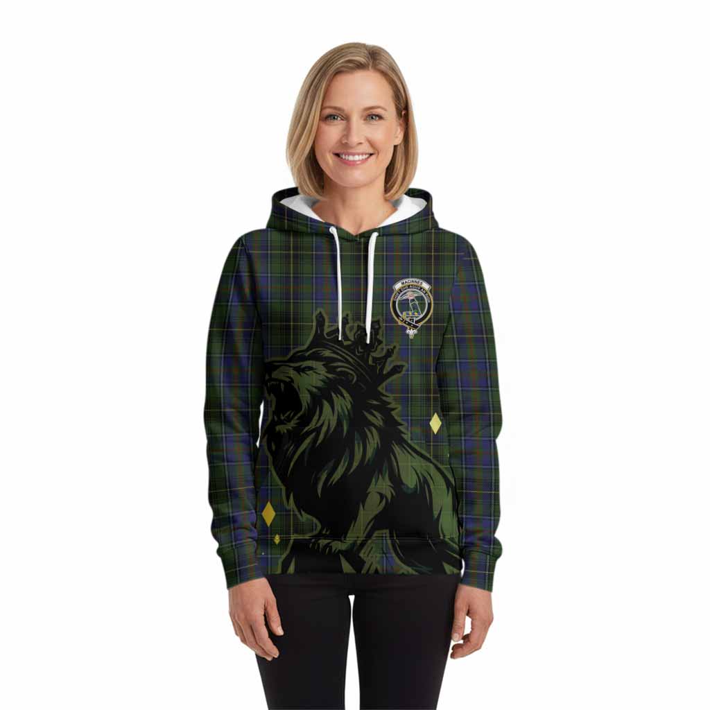 MacInnes (McInnes) Tartan Family Crest Hoodie Crowned Lion Roaring