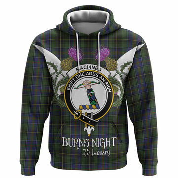 MacInnes (McInnes) Tartan Family Crest Hoodie Scottish Burns Night Thistle Floral