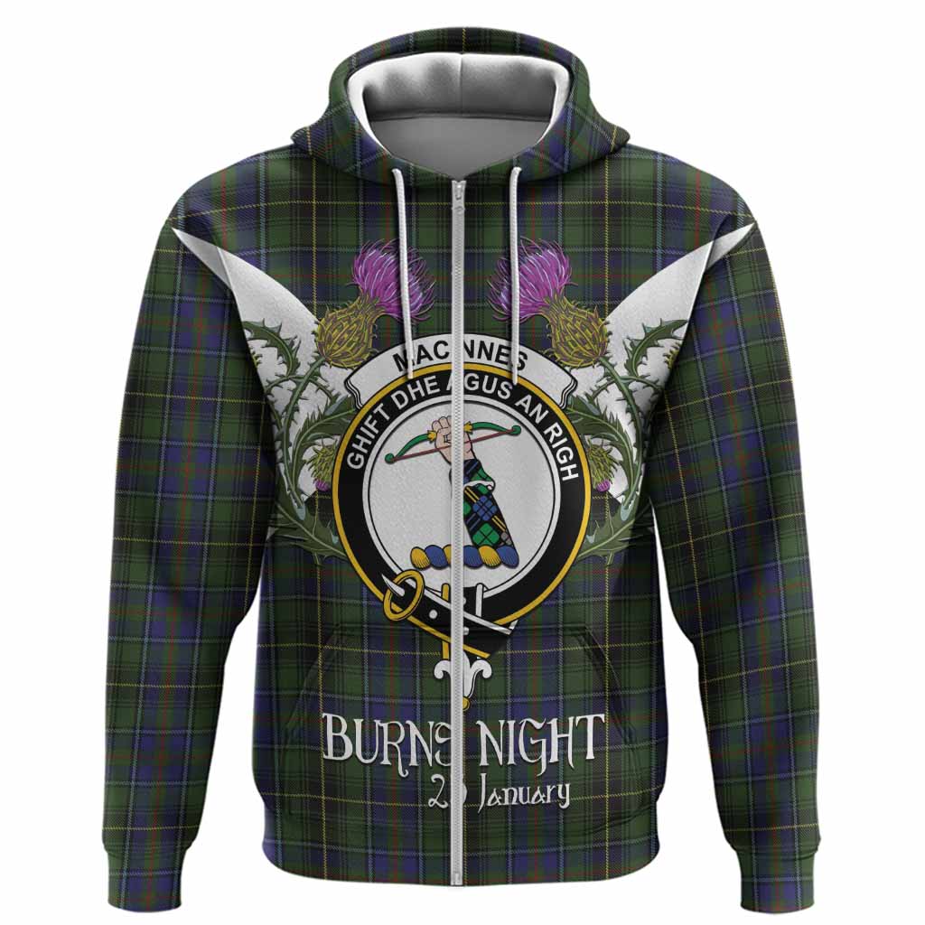 MacInnes (McInnes) Tartan Family Crest Hoodie Scottish Burns Night Thistle Floral