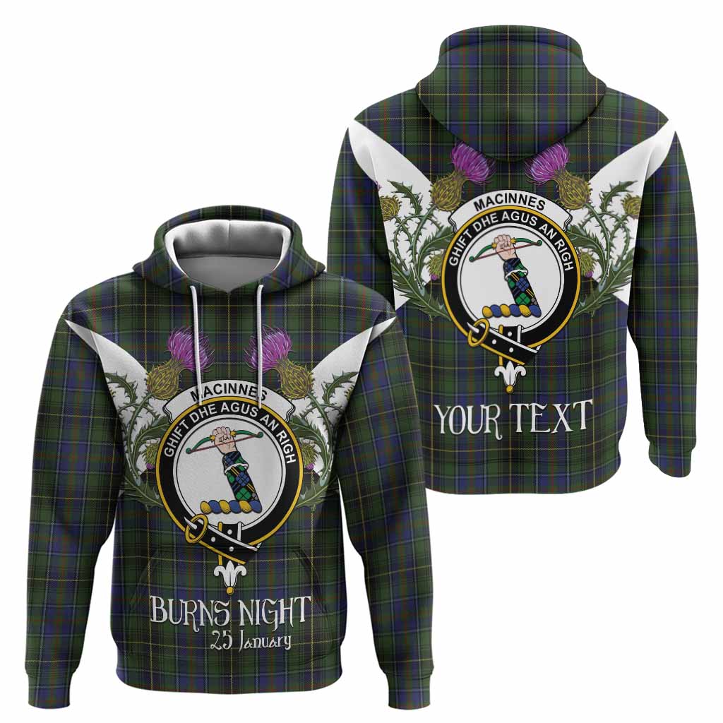 MacInnes (McInnes) Tartan Family Crest Hoodie Scottish Burns Night Thistle Floral
