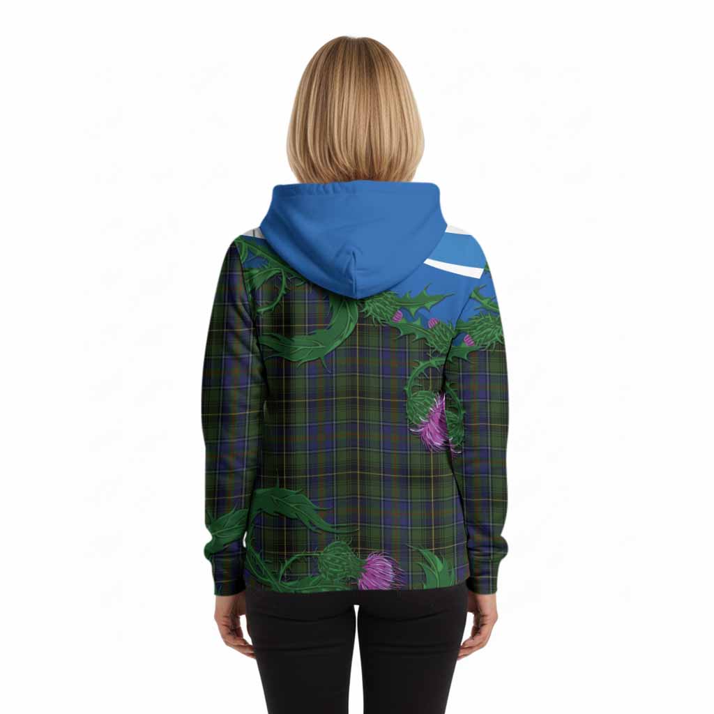 MacInnes (McInnes) Tartan Family Crest Hoodie Thistle in Minimalism