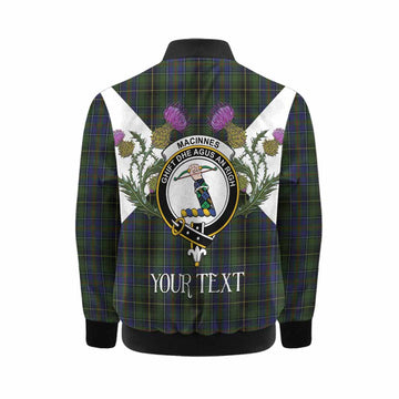MacInnes (McInnes) Tartan Family Crest Kid Bomber Jacket Scottish Burns Night Thistle Floral