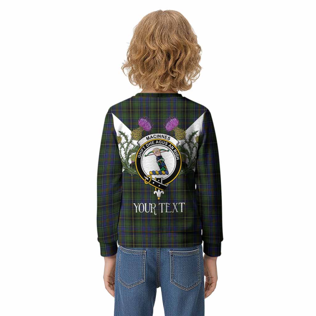 MacInnes (McInnes) Tartan Family Crest Kid Knitted Sweatshirt Scottish Burns Night Thistle Floral