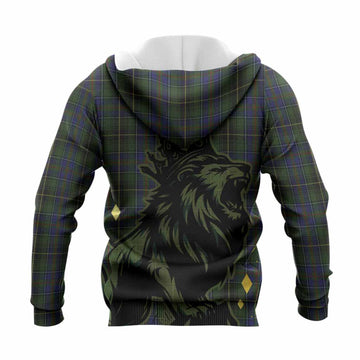 MacInnes (McInnes) Tartan Family Crest Knitted Hoodie Crowned Lion Roaring