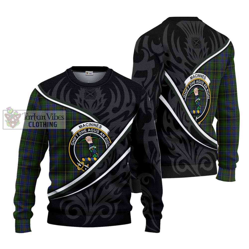 MacInnes (McInnes) Tartan Family Crest Knitted Sweater Celtic Scottish Thistle Floral - Tartan Vibes Clothing