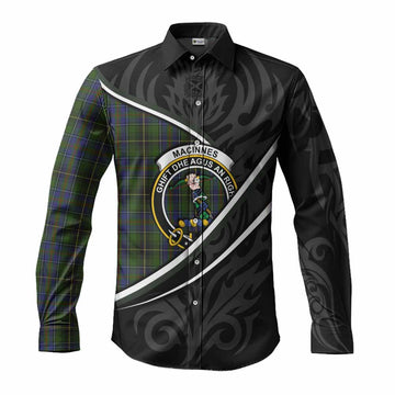 MacInnes (McInnes) Tartan Family Crest Long Sleeve Button Shirts Celtic Scottish Thistle Floral