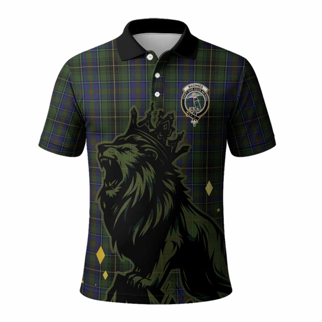 MacInnes (McInnes) Tartan Family Crest Polo Shirt Crowned Lion Roaring