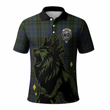 MacInnes (McInnes) Tartan Family Crest Polo Shirt Crowned Lion Roaring
