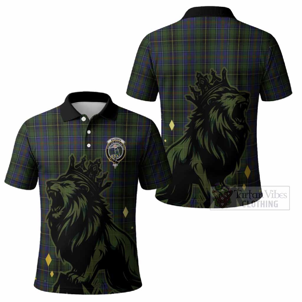 MacInnes (McInnes) Tartan Family Crest Polo Shirt Crowned Lion Roaring